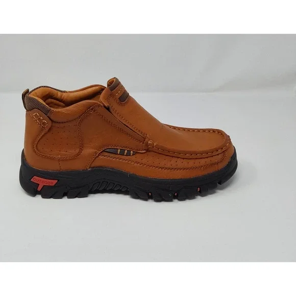 Men’s Brown Slip-On Ankle Boots Comfort Outdoor Casual Size EU 39 - Picture 10 of 13